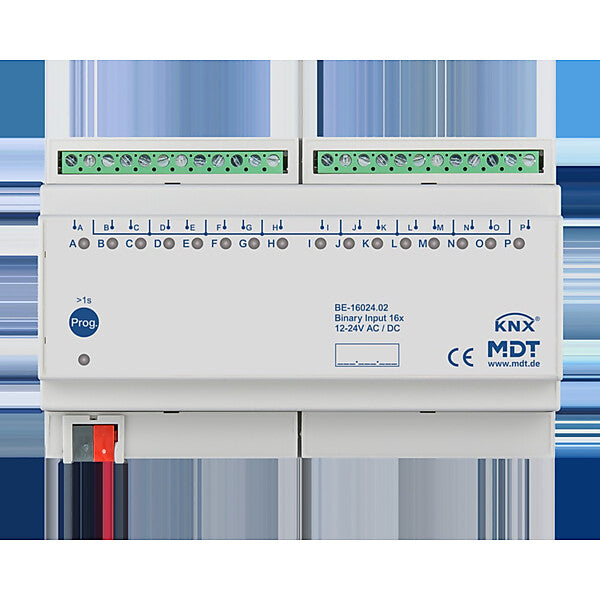MDT technologies Binäreingang 16-fach 8TE REG, 24VAC/DC BE-16024.02